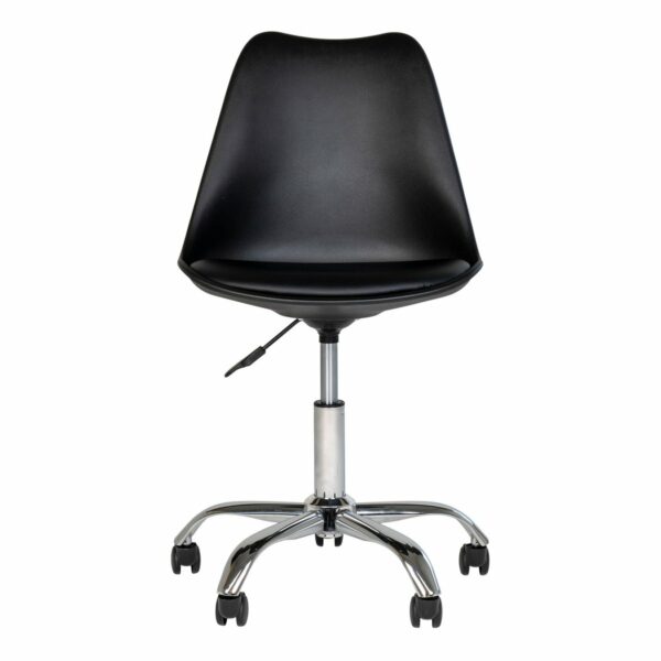 chaise de bureau noir stavenger pieds chrome