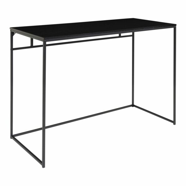 bureau métal noir 100 cm vita plateau noir