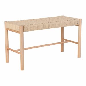 Banquette en bois de peuplier Abano, assise tréssée naturel