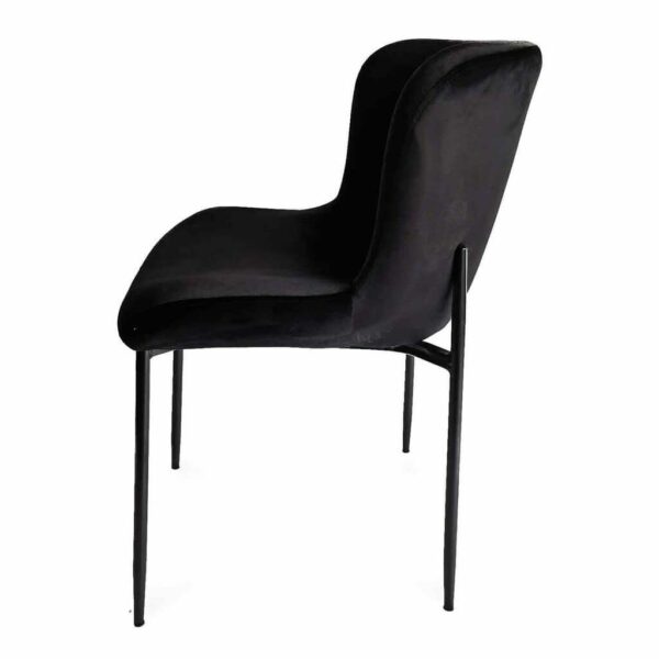 chaise métal noir rosem velours noir