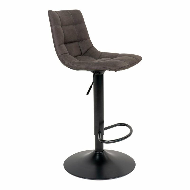 chaise bar métal middelfart microfibre gris