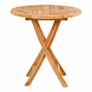 Table de jardin pliable en teck Oviedo, ø70x75cm