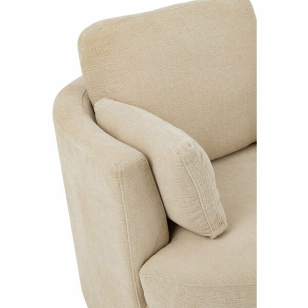 fauteuil pivotant bois de peuplier swin tissu beige