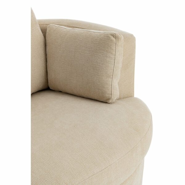 fauteuil pivotant bois de peuplier swin tissu beige