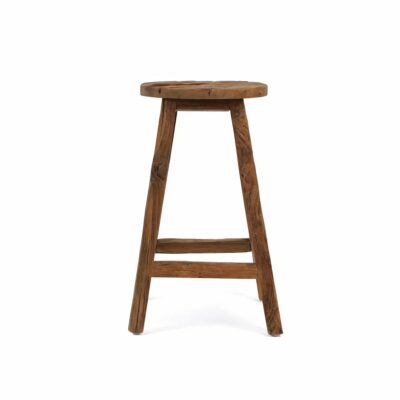 tabouret de bar shibori bois de teck recyclé naturel