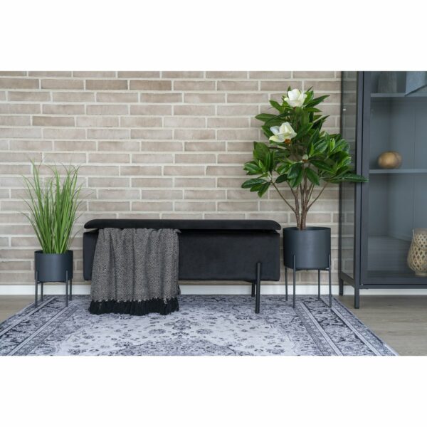 banc coffre métal noir watford velours noir