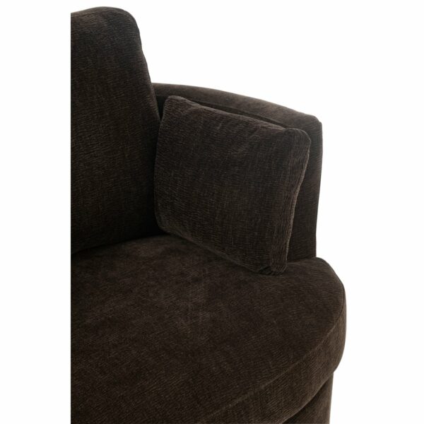 fauteuil pivotant bois de peuplier swin tissu marron foncé