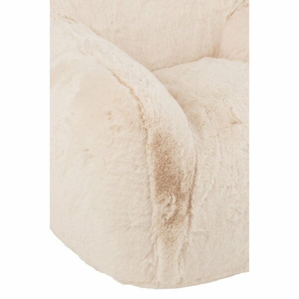 fauteuil cutie tissu poils longs crème