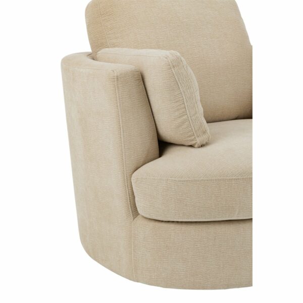 fauteuil pivotant bois de peuplier swin tissu beige