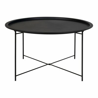 Table basse scandinave ronde 75 cm métal noir Bastia