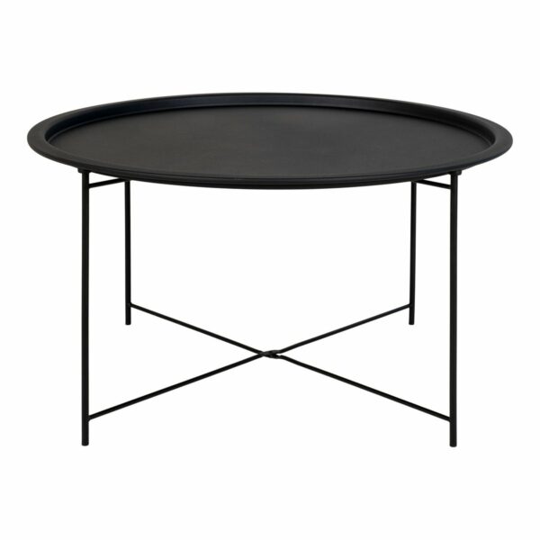 table basse scandinave ronde 75 cm métal noir bastia