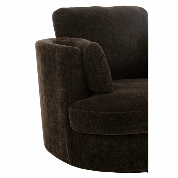 fauteuil pivotant bois de peuplier swin tissu marron foncé