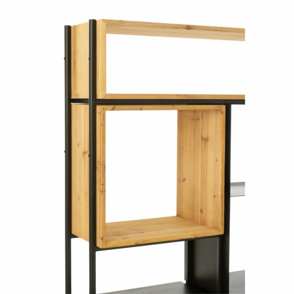 etagère tina 110 x 185 bois et metal noir