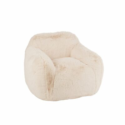 Fauteuil Cutie tissu Poils longs crème