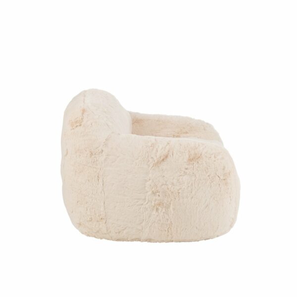 fauteuil cutie tissu poils longs crème