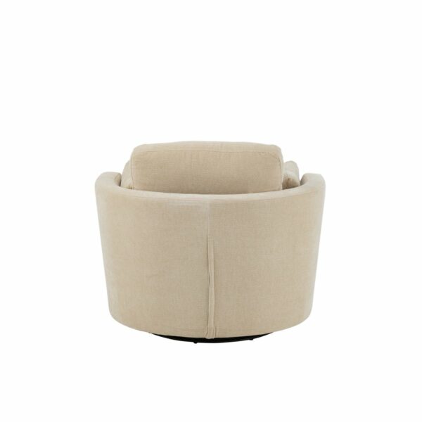 fauteuil pivotant bois de peuplier swin tissu beige