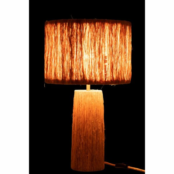 lampe de table en feuilles de bananier et jute naturel