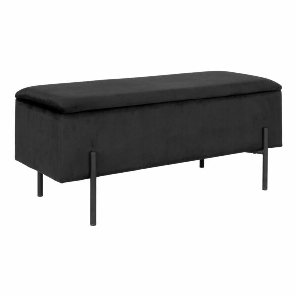 banc coffre métal noir watford velours noir