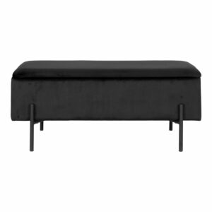 Banc coffre métal noir Watford Velours noir