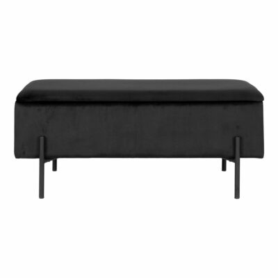 Banc coffre métal noir Watford Velours noir