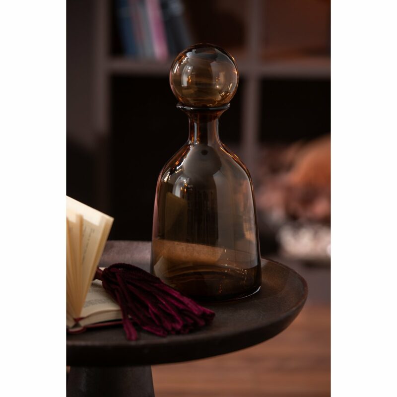 carafe avec bouchon uni décorative bas verre marron s