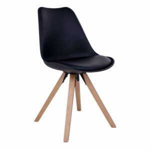 chaises scandinaves pieds bois Bergen Noire