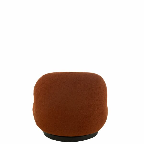 fauteuil lounge design en tissu orange bois de peuplier noir dos