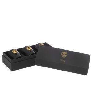 Coffret 3 Bougies Parfumées Skull Nuit Noir 16 Heures