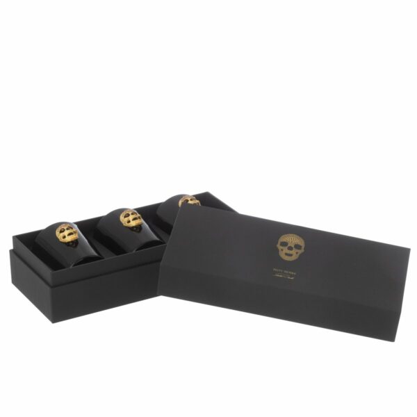 coffret 3 bougies parfumées skull nuit noir 16 heures