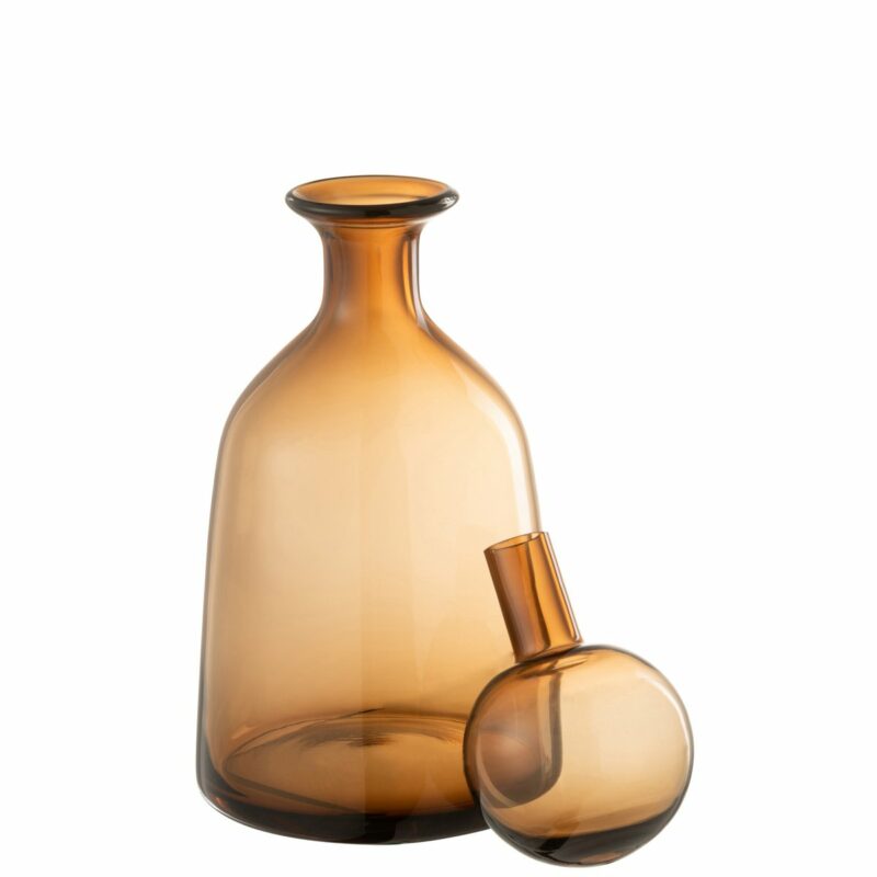 carafe avec bouchon uni décorative bas verre marron s