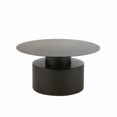 table basse de salon design ronde metal noir gm