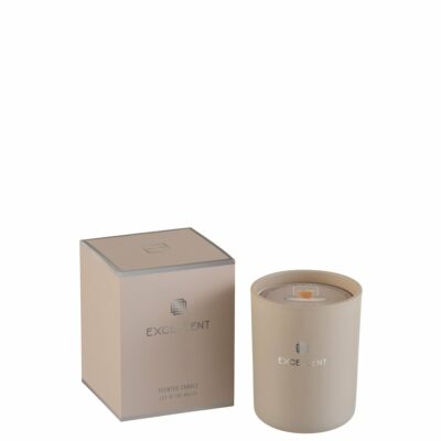 Bougie parfumée "Excellent" Beige - Verre L11xH14.5 cm beige