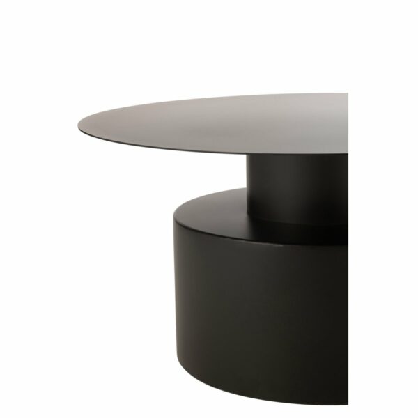 table basse de salon design ronde metal noir zoom