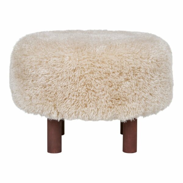 pouf inverness fausse fourrure beige face