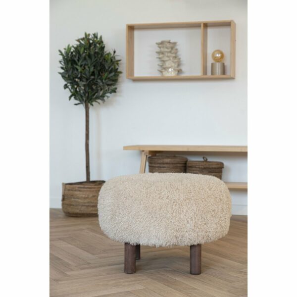 pouf inverness fausse fourrure beige decor h