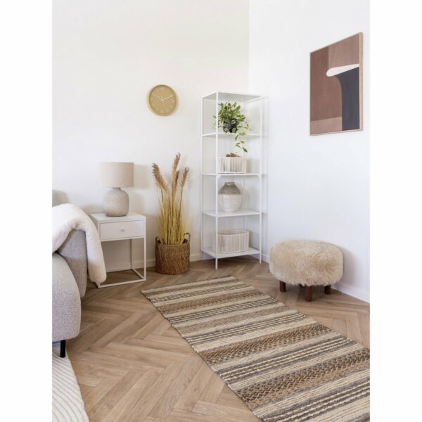 pouf inverness fausse fourrure beige chambre