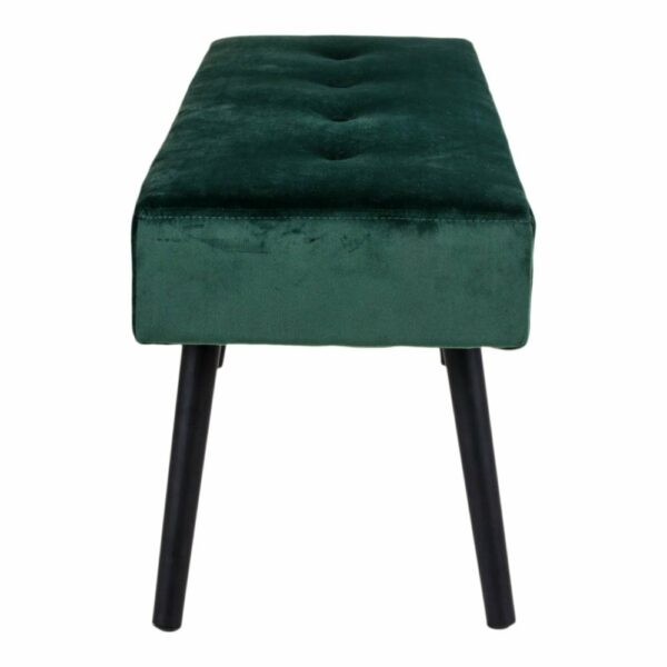 banquette en velours vert skiby avec pieds noirs profil