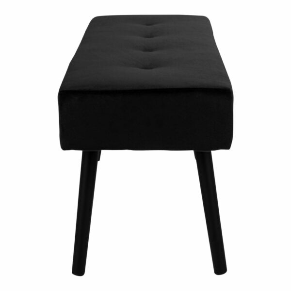 banquette en velours noir skiby avec pieds noirs profil