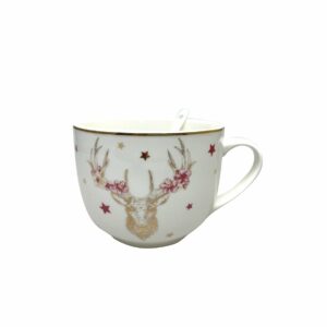 Mug cerf doré avec une petite cuillière