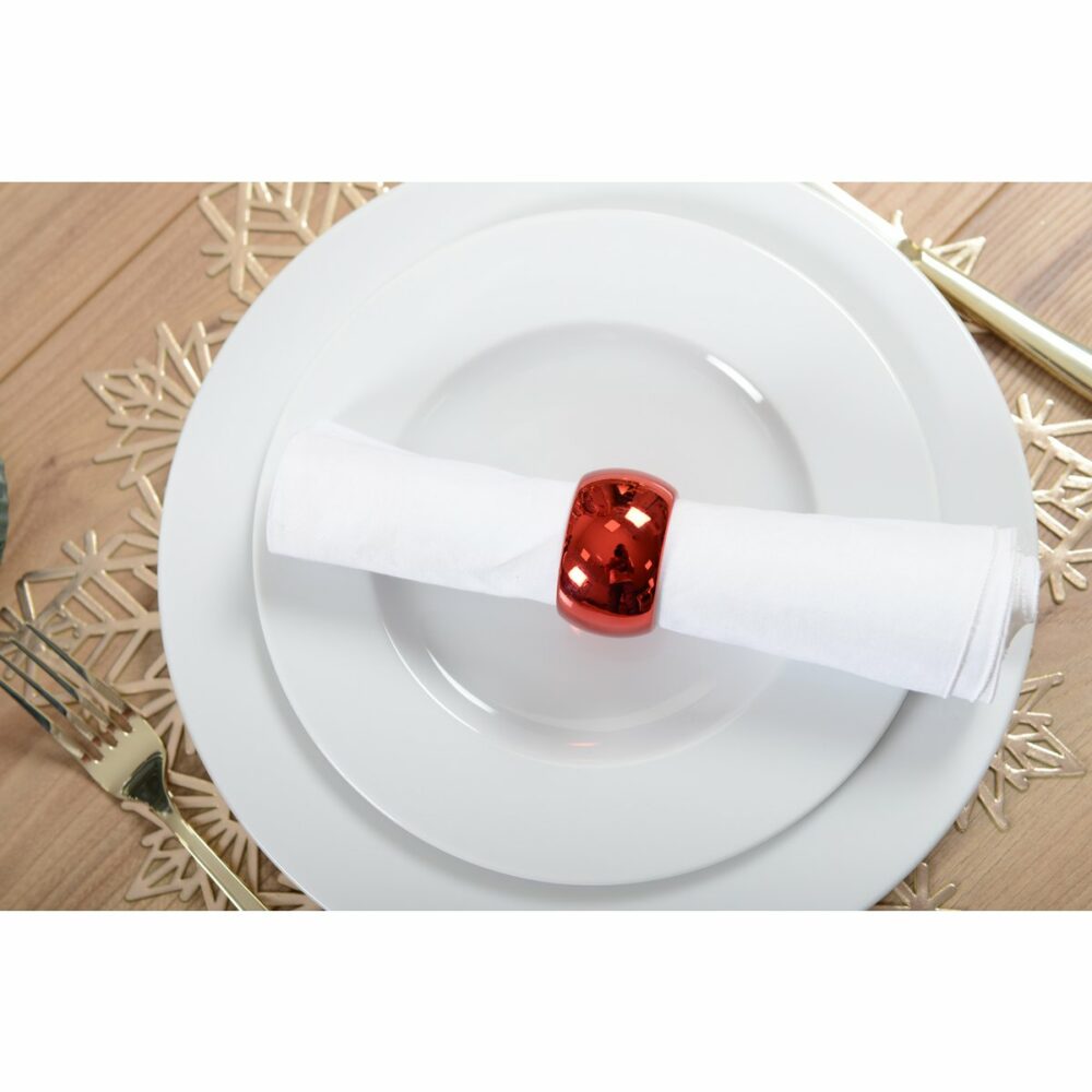 lot de 4 ronds de serviettes uni rouge assiette