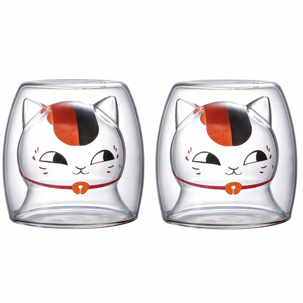 lot de 2 tasses double paroi 250ml chat