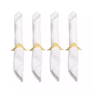 lot de 4 ronds de serviettes sapin doré