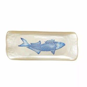 plat rectangulaire vanille avec poisson bleu 317x127x25cm