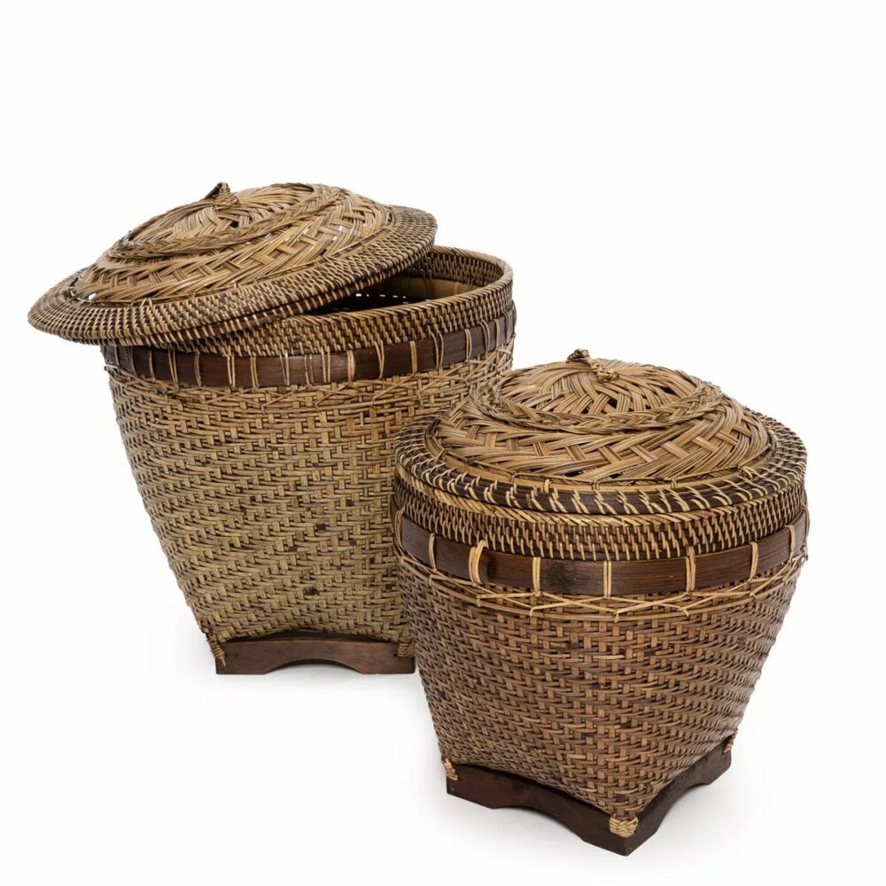 le panier de rangement colonial marron naturel m face