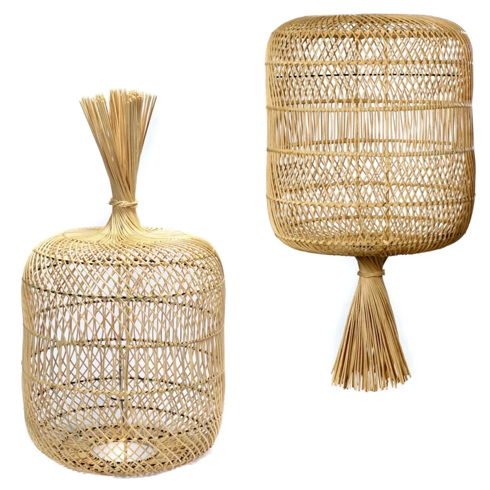 suspension lampe the dumpling   rotin naturel   l