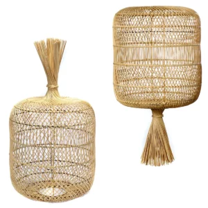 suspension lampe the dumpling   rotin naturel   l