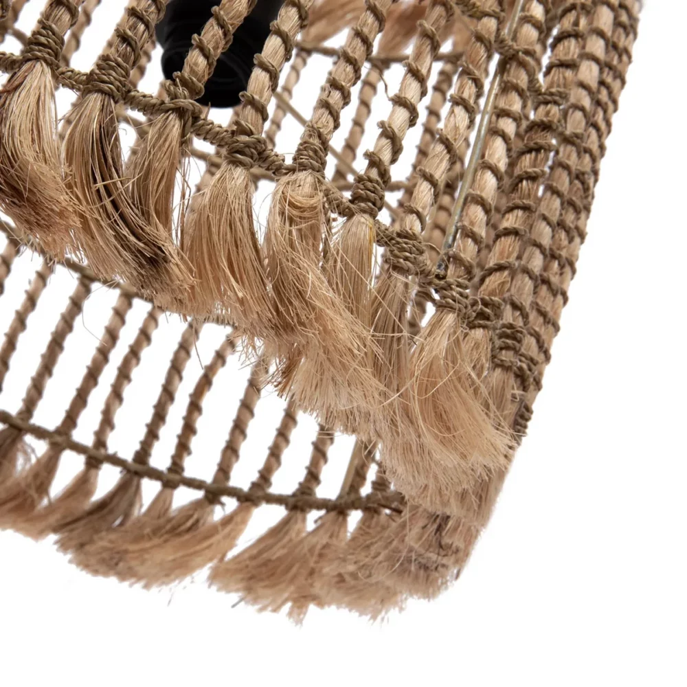 suspension en abaca bird cage   naturel   l32xh35 detail