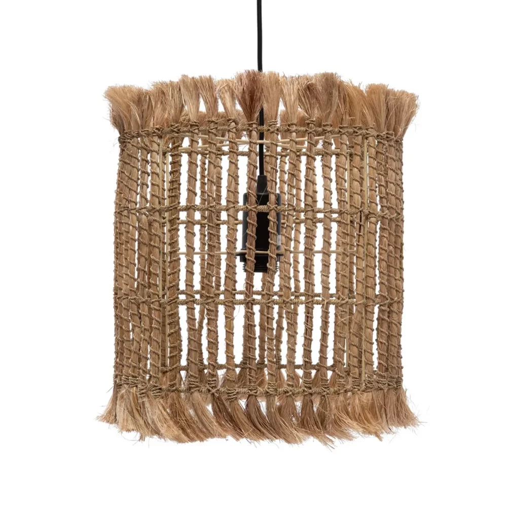 suspension en abaca bird cage   naturel   l32xh35